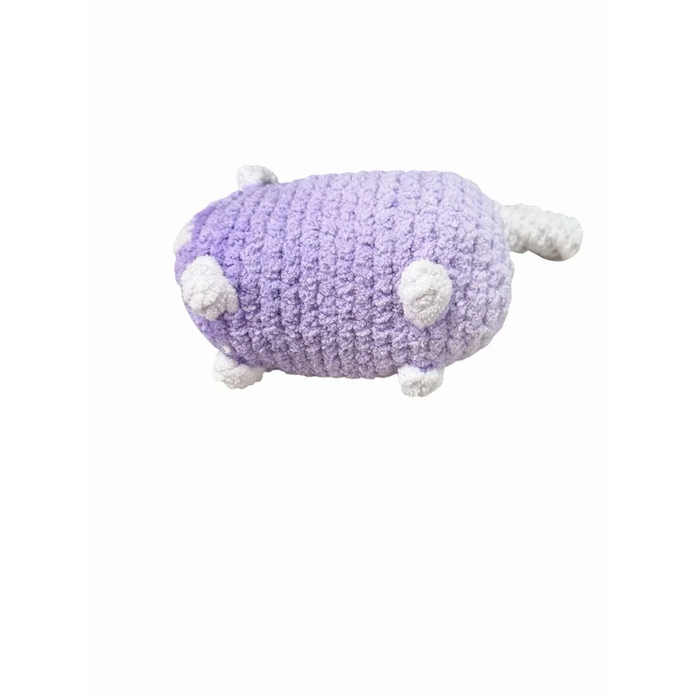 New Handmade Crochet Plushie Cat Kitten light purple white